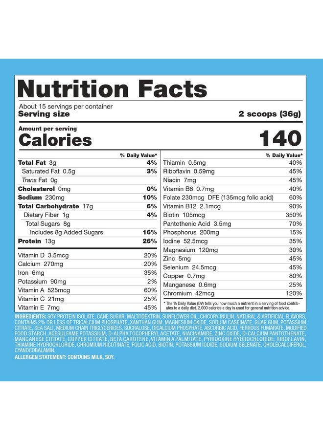 Naturade Total Soy Protein Powder - 13G Protein & 140Cal Per Servings, Zero Trans Fat, Non-Gmo Soy - Lactose & Gluten Free - Vanilla (15 Servings) - Image 2
