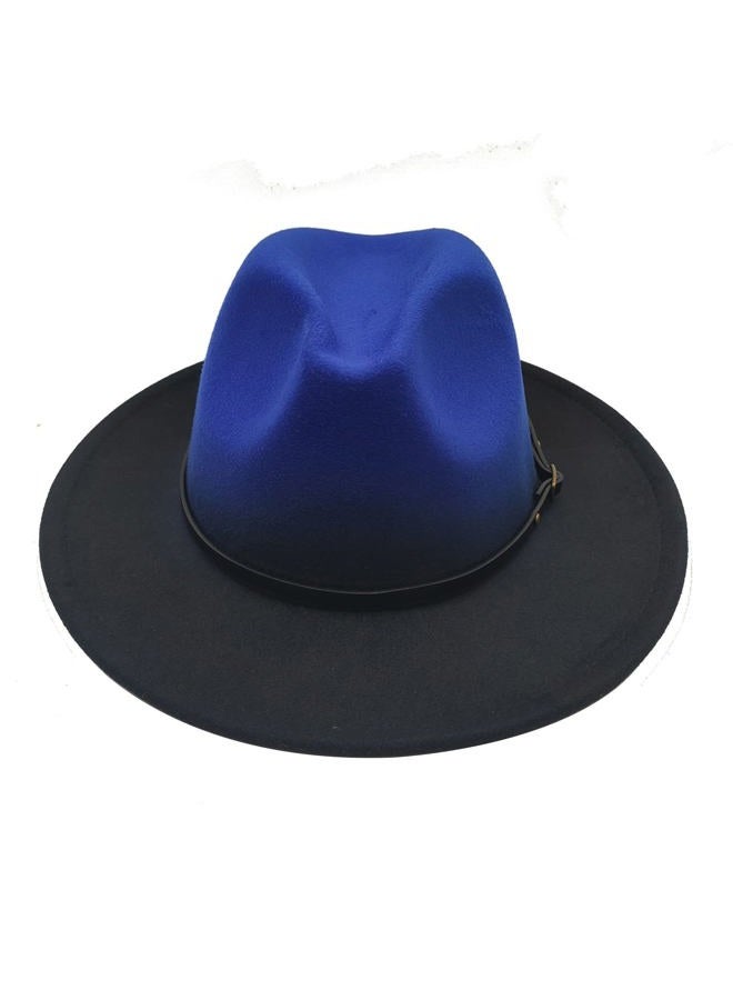Willheoy Wide Brim Fedora Hats for Women & Men Two Tone Felt Hat Gradient Dress Hat, Blue, 7-7 1/4 - Image 3