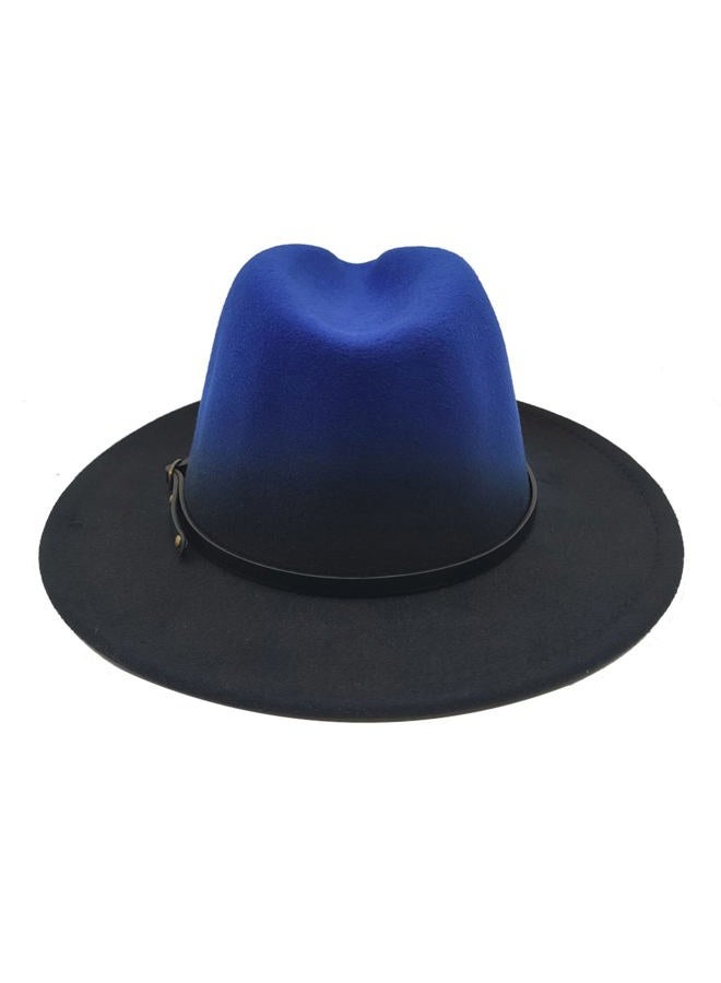 Willheoy Wide Brim Fedora Hats for Women & Men Two Tone Felt Hat Gradient Dress Hat, Blue, 7-7 1/4 - Image 5