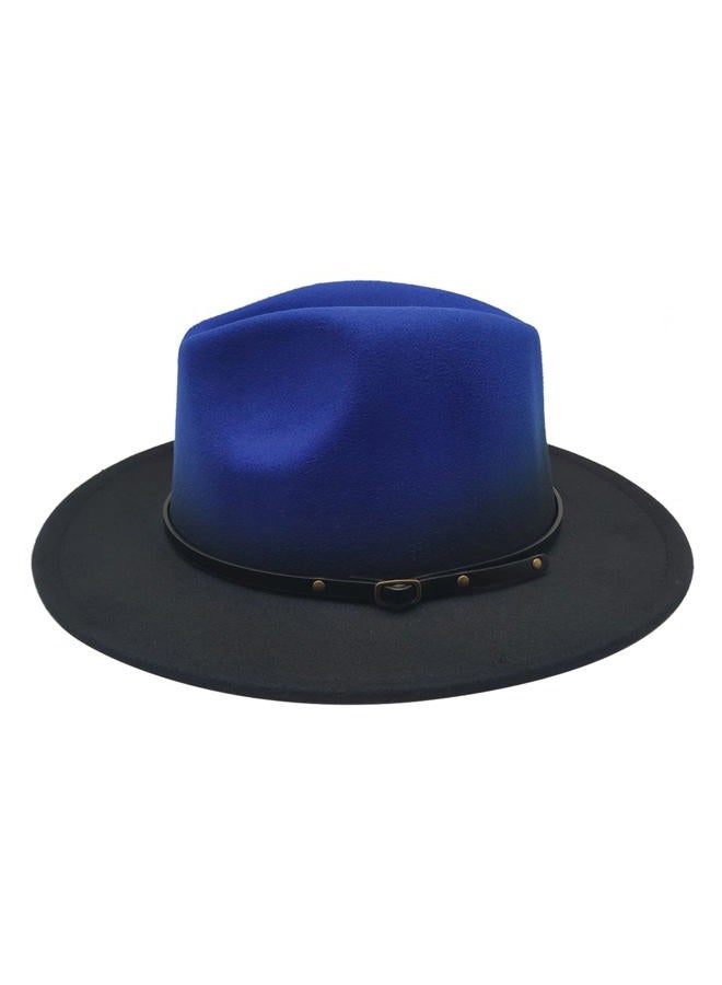Willheoy Wide Brim Fedora Hats for Women & Men Two Tone Felt Hat Gradient Dress Hat, Blue, 7-7 1/4 - Image 4