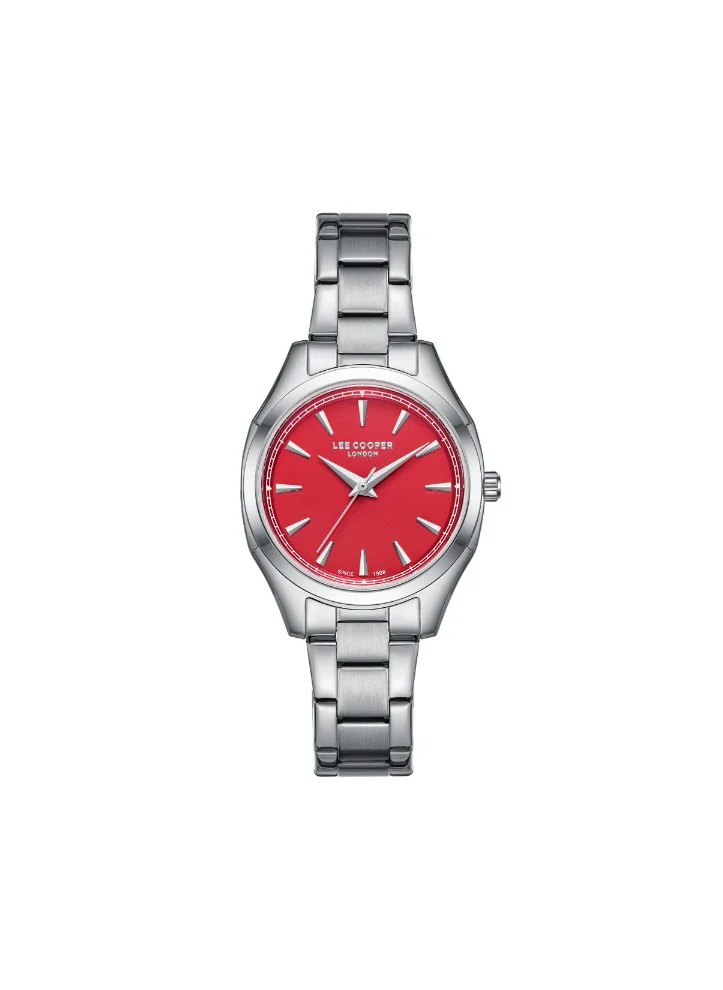 لي كوبر Lee Cooper LC08006.380 Women's Analog Display Watch & Metal Strap Silver