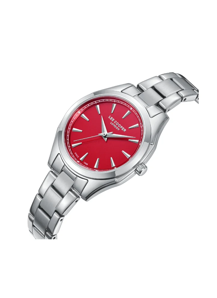 لي كوبر Lee Cooper LC08006.380 Women's Analog Display Watch & Metal Strap Silver
