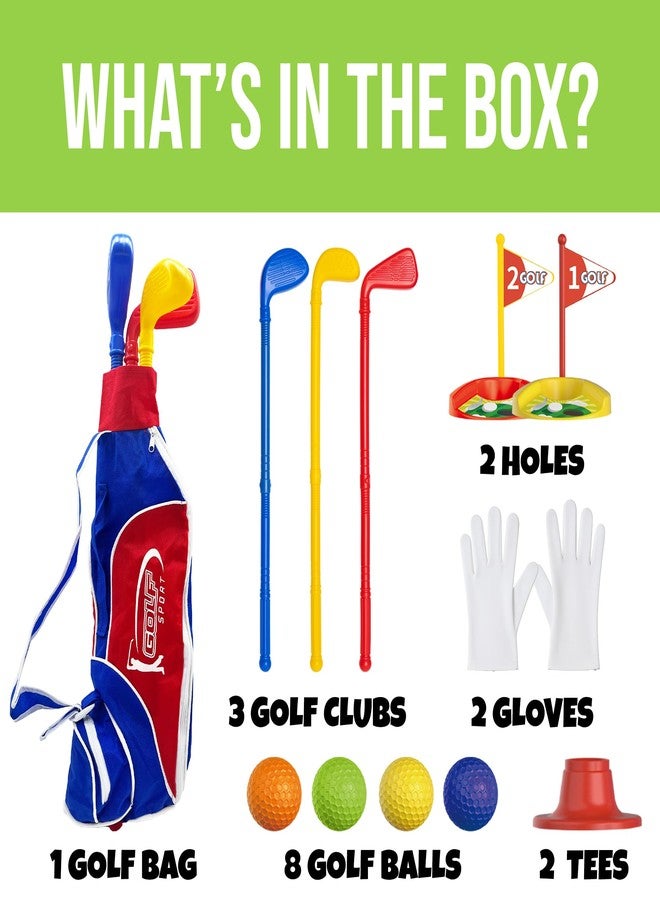 Atlasonix Toddler Golf Set - Kids Golf Clubs, Toddlers Golf Club, Toddler Toys (Includes Original Kid Golfer Cart & Gloves, 8 Balls and 3 Sticks) Sports & Outdoor Play Toys, Outdoor Toys - Image 3