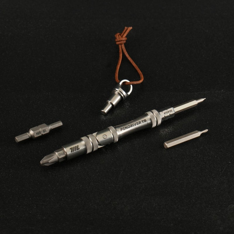 711L Pen Driver TS - Compact EDC Bit Driver with Foldable L-Handle and Lanyard Hole Cap | Compatible with 4mm Bits & 1/4" Double-Ended Bits | 7DP2E - Image 5