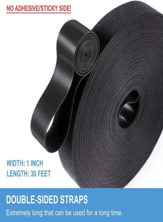 QTBLY 1 in x 30 ft Hook and Loop Roll | Double-Sided Strips, Self-Gripping Straps | Reusable Multi-Purpose Wrap Fasteners for Home, Office, Data Center, and More - Image 2