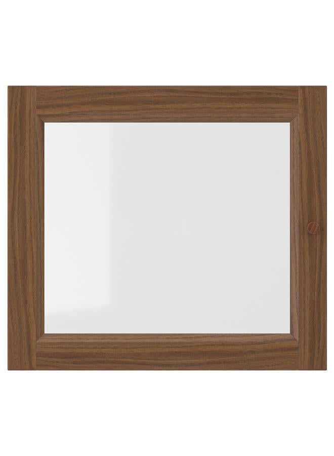 Zaboon Glass Door, Brown Walnut Effect, 40X35 Cm - Image 1