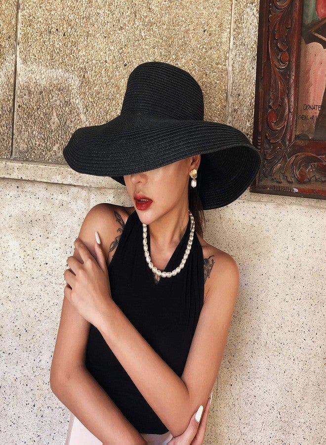 U7 Women Choker Necklace Black Pearl Strand Necklace Bride Jewelry 10mm Big Faux Pearl Necklaces 18" - Image 5