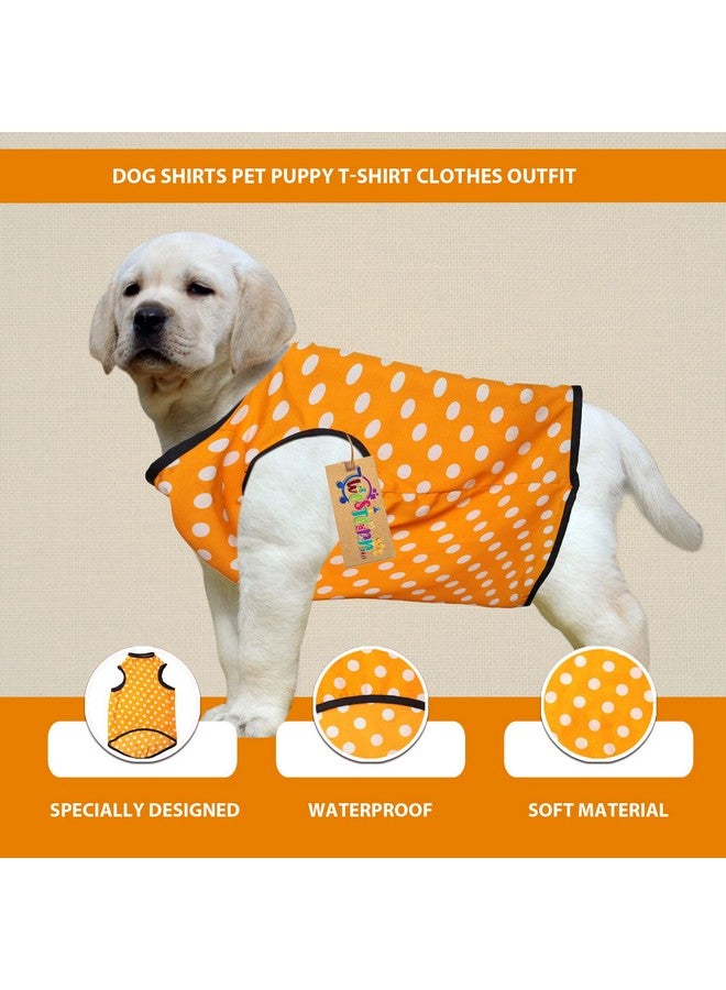 Western Era Funky Soft Cotton Dog T-Shirt | Comfortable & Breathable Dog Clothing | Sleeveless Vest Puppy Outfit |(Polka Orange) (Large) (22Inches) - Image 4