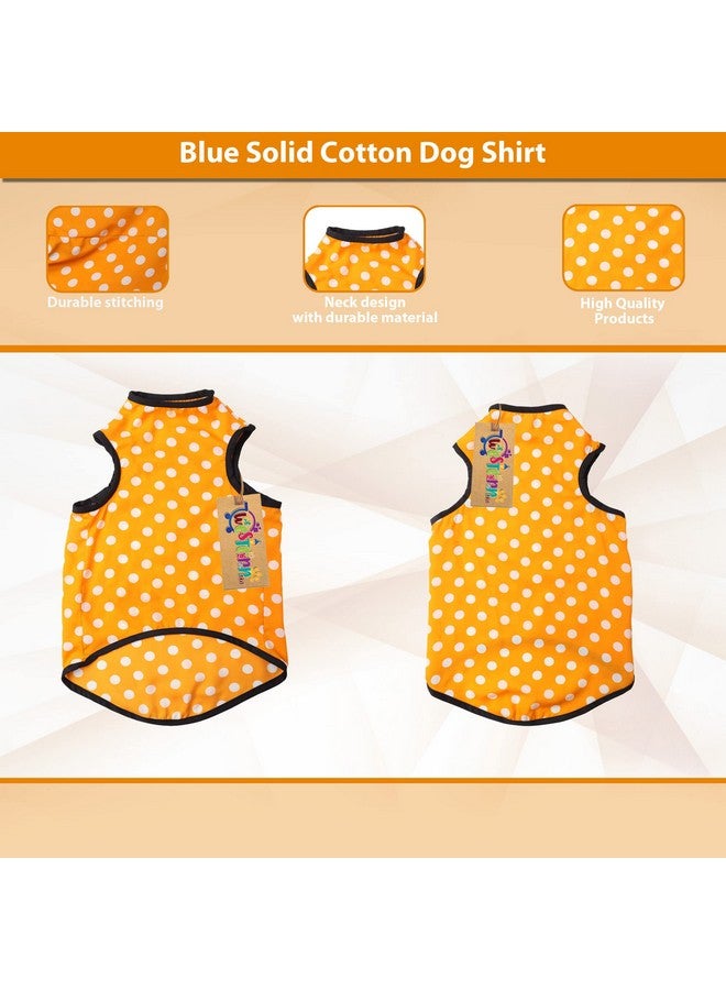 Western Era Funky Soft Cotton Dog T-Shirt | Comfortable & Breathable Dog Clothing | Sleeveless Vest Puppy Outfit |(Polka Orange) (Large) (22Inches) - Image 3