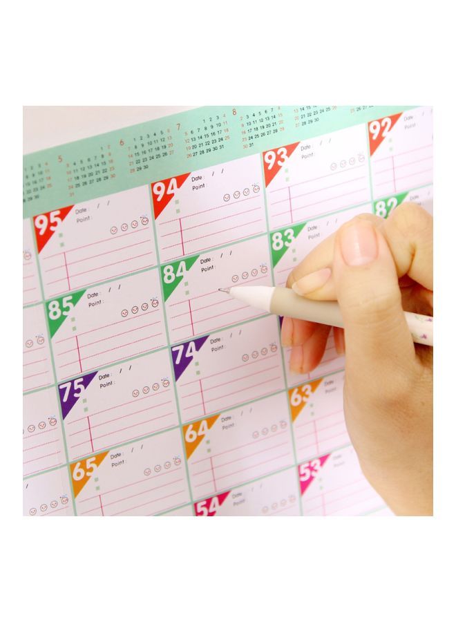 نيبمينينت 10 قطع من مُخطط التقويم للعد التنازلي ل 100 يوم أزرق/أبيض/أحمر - Image 2