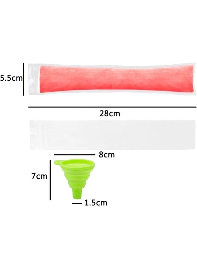 100 PCS Mold Bags Popsicle Pouches Popsicle Molds Bags BPA Free Ice Pop Pouch with A Funnel for Yogurt, Ice cream Party Favors  - Image 2