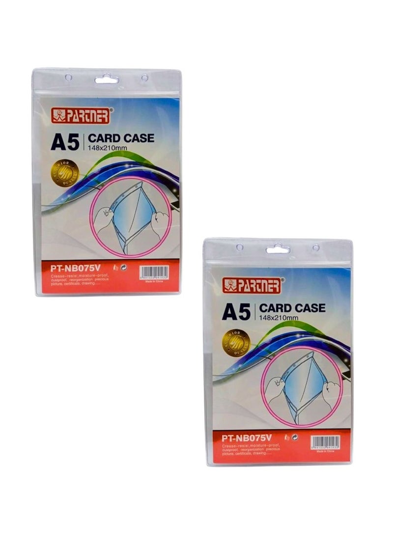 PARTNER - A5 size transparent hard PVC used for documents up to 148 x 210mm or 5.8 x 8.3 inch. Perfect for picture, certificate, drawing and more. - Image 1