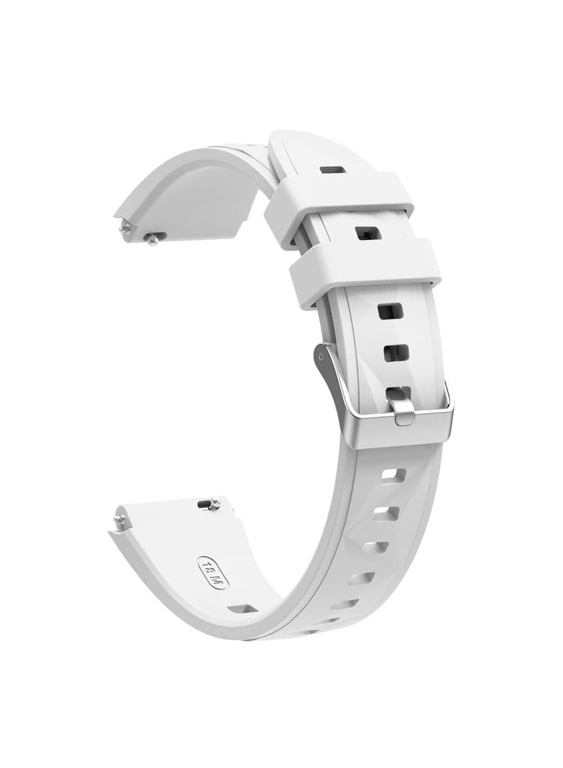 18MM Strap for Huawei Watch GT5 Pro 42mm/GT5 41mm/GT4 41mm,Silicone Watchband Replacement Bracelet,White - Image 2