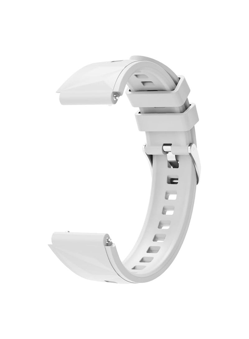 18MM Strap for Huawei Watch GT5 Pro 42mm/GT5 41mm/GT4 41mm,Silicone Watchband Replacement Bracelet,White - Image 3