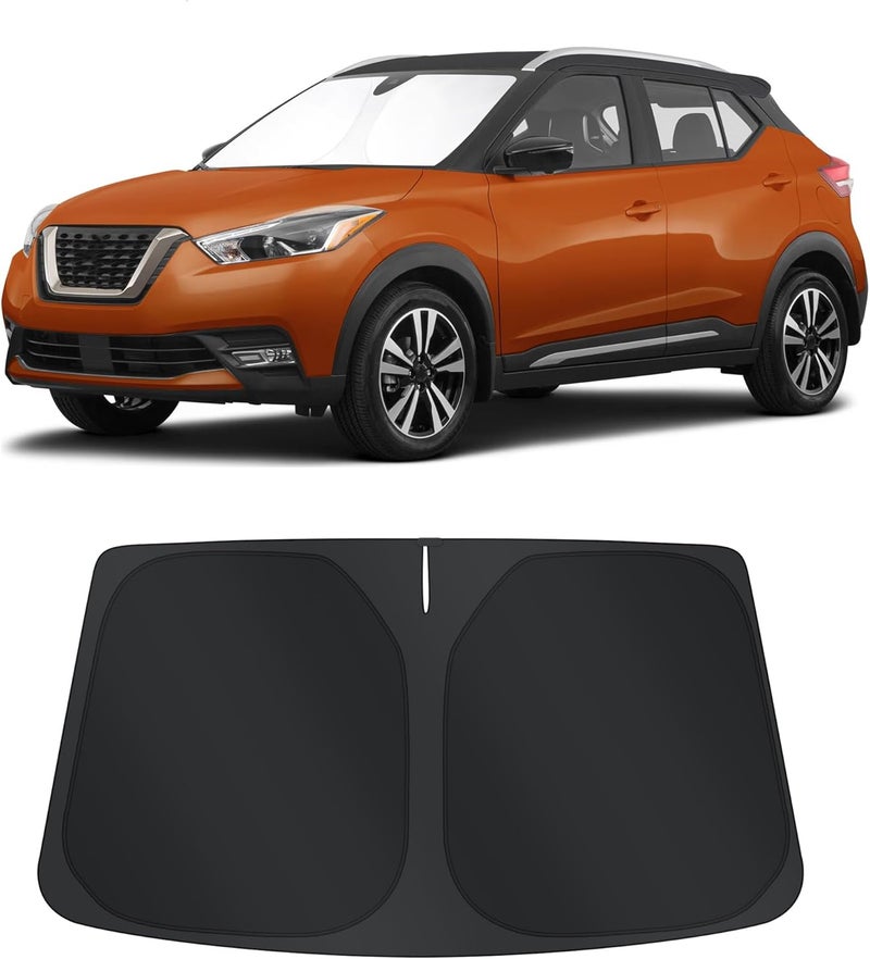TINGLU Sun Shade for Nissan Kicks S SV SR Crossover 2018-2024 Accessories Windshield Sun Shade Window Shade UV Rays Protection Sun Visor Cover with Steering Wheel Sunshade Storage Bag - Image 1