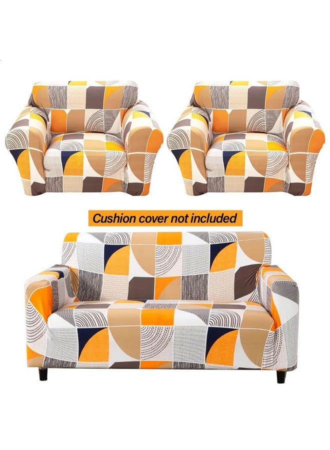 Furshine® Sofa Cover 3 Seater and 2 Seater Fully Covered Universal 5 Seater Sofa Cover Non-Slip Sticky Elastic Stretchable Sofa Set Slipcover Protector for (Square Abstract, Five Seater(3+1+1)) - Image 2