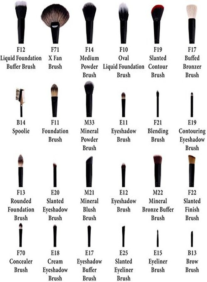 Gugzy 24 Piece Professional Makeup Brush Kit (Black) - Image 3