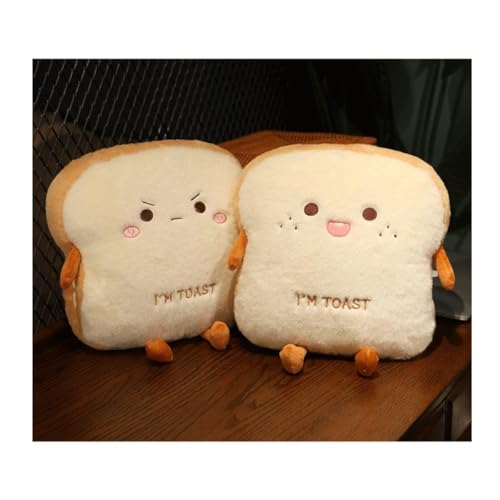 Goylmc Toast Bread Plush Pillow, Bread Stuffed Pillow,Food Plush Pillow with Hand Pocket Great Gift Choice for Kids Adults (15.7 * 13.7 in,Angry) - Image 2