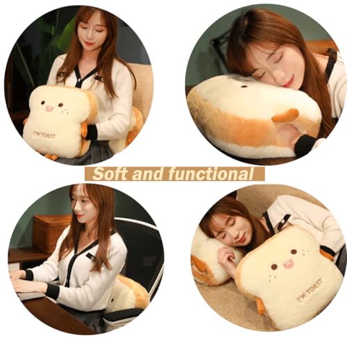 Goylmc Toast Bread Plush Pillow, Bread Stuffed Pillow,Food Plush Pillow with Hand Pocket Great Gift Choice for Kids Adults (15.7 * 13.7 in,Angry) - Image 3