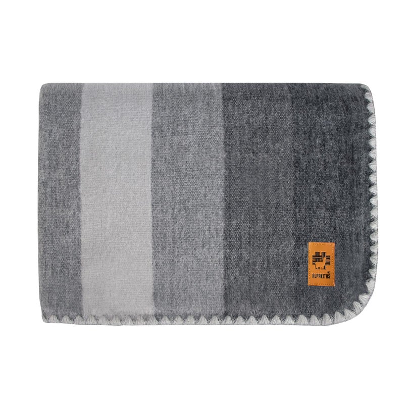 ALPAKITAS Alpaca Wool Blanket Throw  Large Beautiful Warm Stripes  64 x 45 inches  UltraSoft Hypoallergenic and Breathable  NonItchy or Scratchy Gray