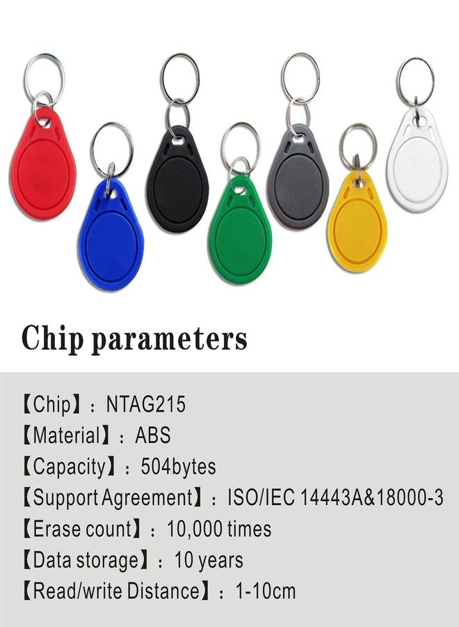 Timeskey NFC 10Pcs NFC Tag Keychain NFC Key Fob NTAG215 NFC Card NFC Fob NFC Business Card NFC Chips NFC Tag Maker，504 Bytes Memory, Compatible with TagMo and NFC Enabled Devices - Image 4