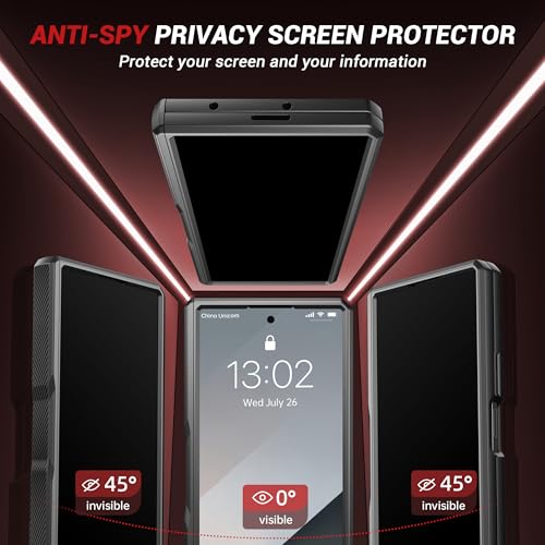 TONGATE 360° Spin Magnetic Stand for Z Fold 7 Case with Privacy Screen Protector, [Compatible with Magsafe] [Anti Spy] [360° Ring Holder]Full-Body Shockproof Case for Samsung Galaxy Z Fold 7, TiBlack - Image 4