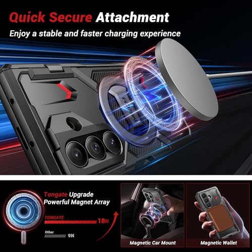 TONGATE 360° Spin Magnetic Stand for Z Fold 7 Case with Privacy Screen Protector, [Compatible with Magsafe] [Anti Spy] [360° Ring Holder]Full-Body Shockproof Case for Samsung Galaxy Z Fold 7, TiBlack - Image 3