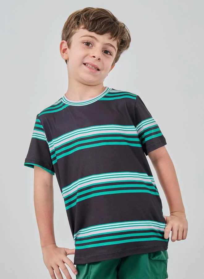 Take Two Take Two Striped T-Shirt and Cargo Shorts Set