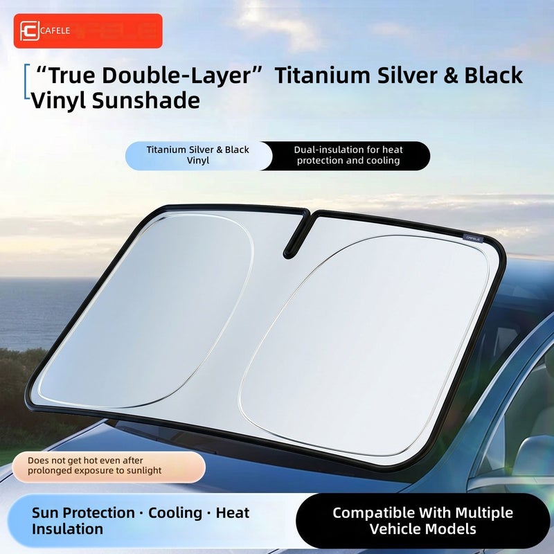 Cafele Summer Car Sunshade - Front Windshield UV Protection & Heat Insulation - Image 3