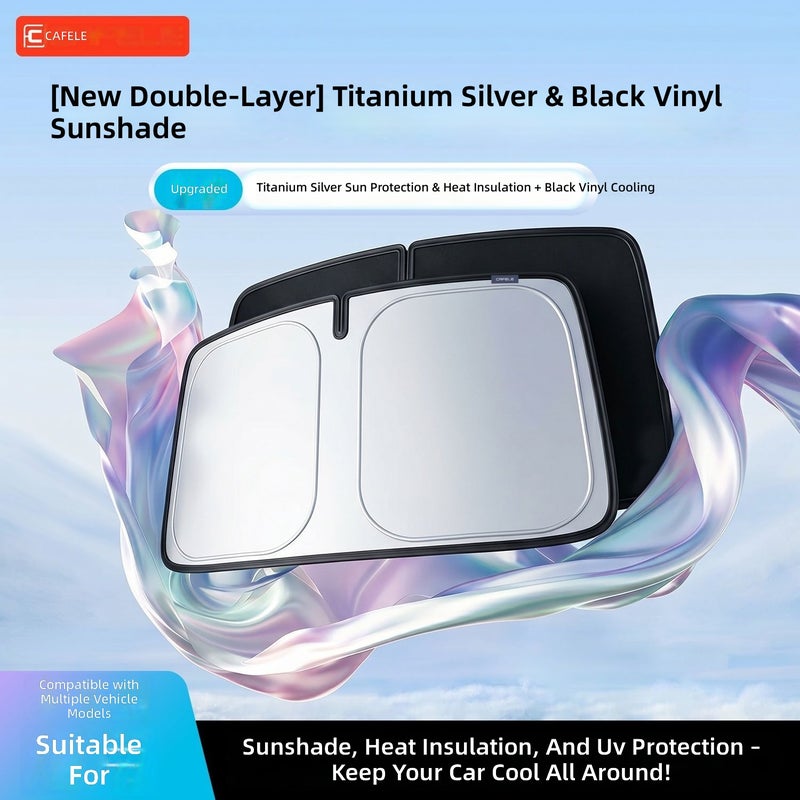 Cafele Summer Car Sunshade - Front Windshield UV Protection & Heat Insulation - Image 2
