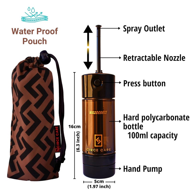 CIRCE CARE Portable Jet Spray for Travel with Pressure Pump No Battery No Squeezing Travel Friendly Handheld Bidet Spray Travel Toilet Essentials for Baby Wash Outdoor Camping Personal Hygiene - Image 2