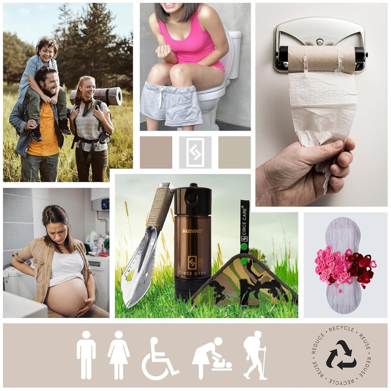 CIRCE CARE Portable Jet Spray for Travel with Pressure Pump No Battery No Squeezing Travel Friendly Handheld Bidet Spray Travel Toilet Essentials for Baby Wash Outdoor Camping Personal Hygiene - Image 5