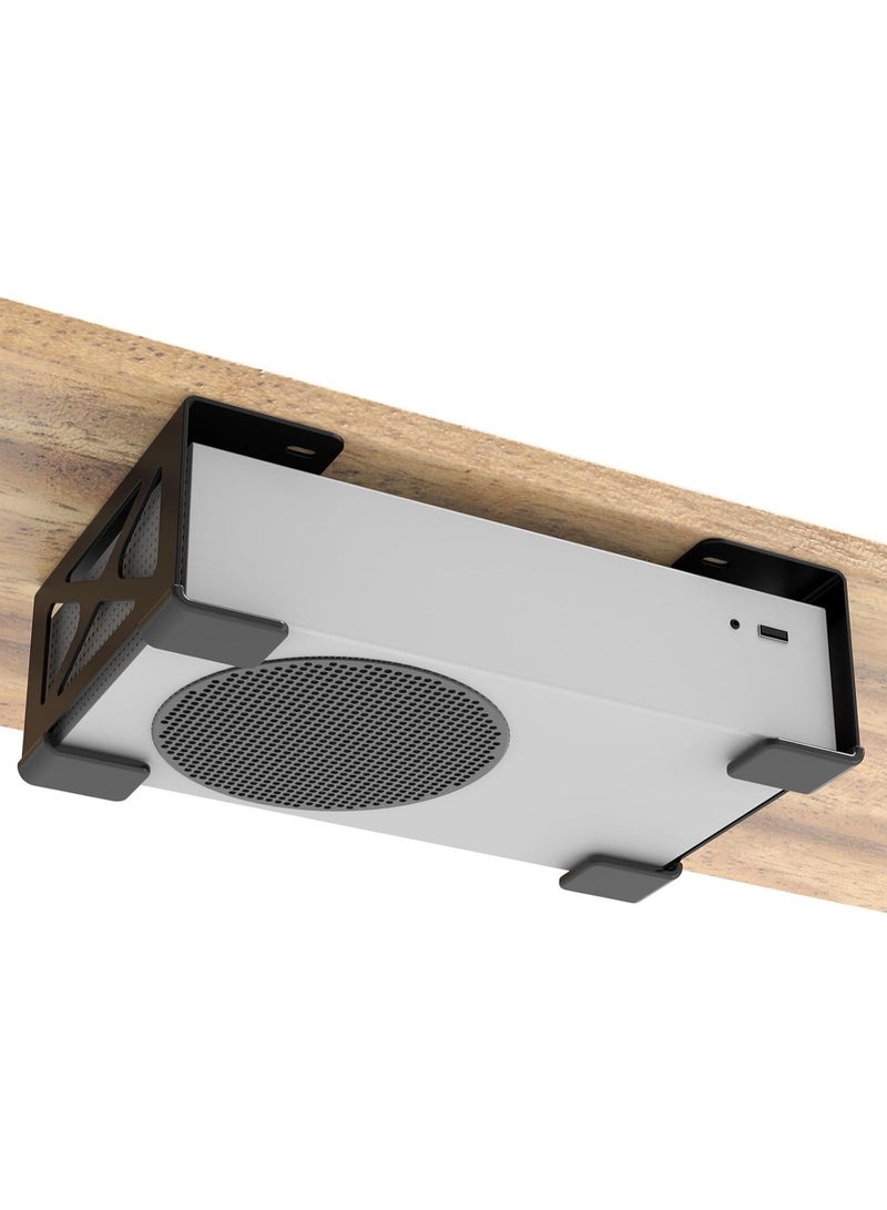 Under Desk Storage Mount - Universal Metal Holder for Xbox Series S, Xbox One S/X, Xbox 360 & Mini PCs - Image 1