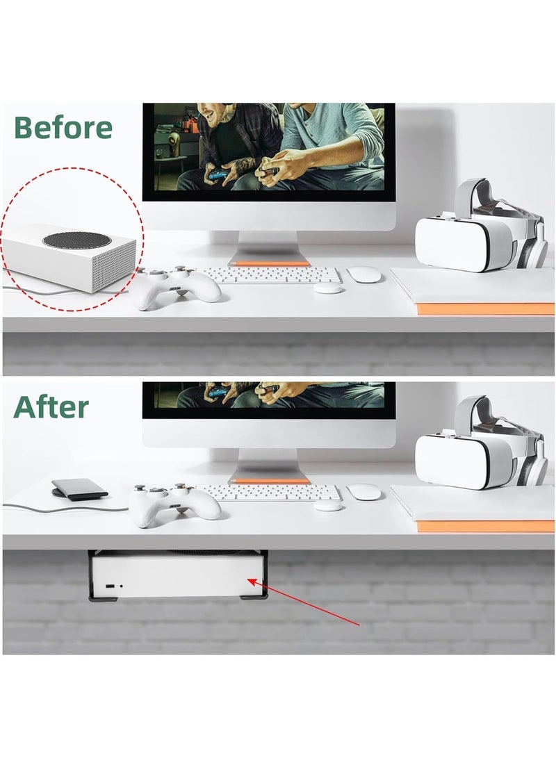 Under Desk Storage Mount - Universal Metal Holder for Xbox Series S, Xbox One S/X, Xbox 360 & Mini PCs - Image 3