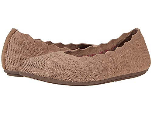 Skechers Women's Cleo 2.0 - Love Spell Scalloped Knit Skimmer Flats with Air-Cooled Memory Foam, Mocha, 8 - Image 2