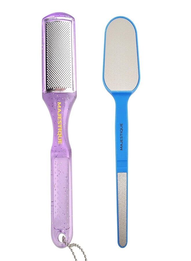 Majestique 2 In1 Professional Pedicure and Manicure Rasp Foot Scrubber and Nail File for Cracked Skin Corns Callus Remover for Extra Smooth and Heel Scrubber for Dead Skin, Leg Cleaning Products- 2Pcs - Image 1