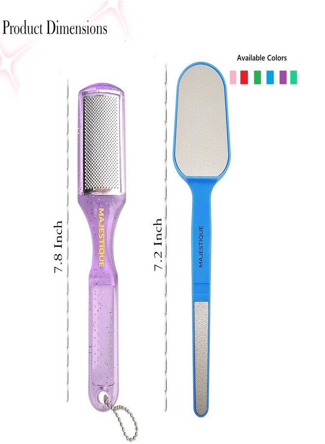 Majestique 2 In1 Professional Pedicure and Manicure Rasp Foot Scrubber and Nail File for Cracked Skin Corns Callus Remover for Extra Smooth and Heel Scrubber for Dead Skin, Leg Cleaning Products- 2Pcs - Image 2