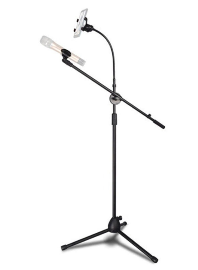 ELTRAZONE Height angle adjustable floor-standing mic tripod stand with mic-clip and Phone holder - Image 2
