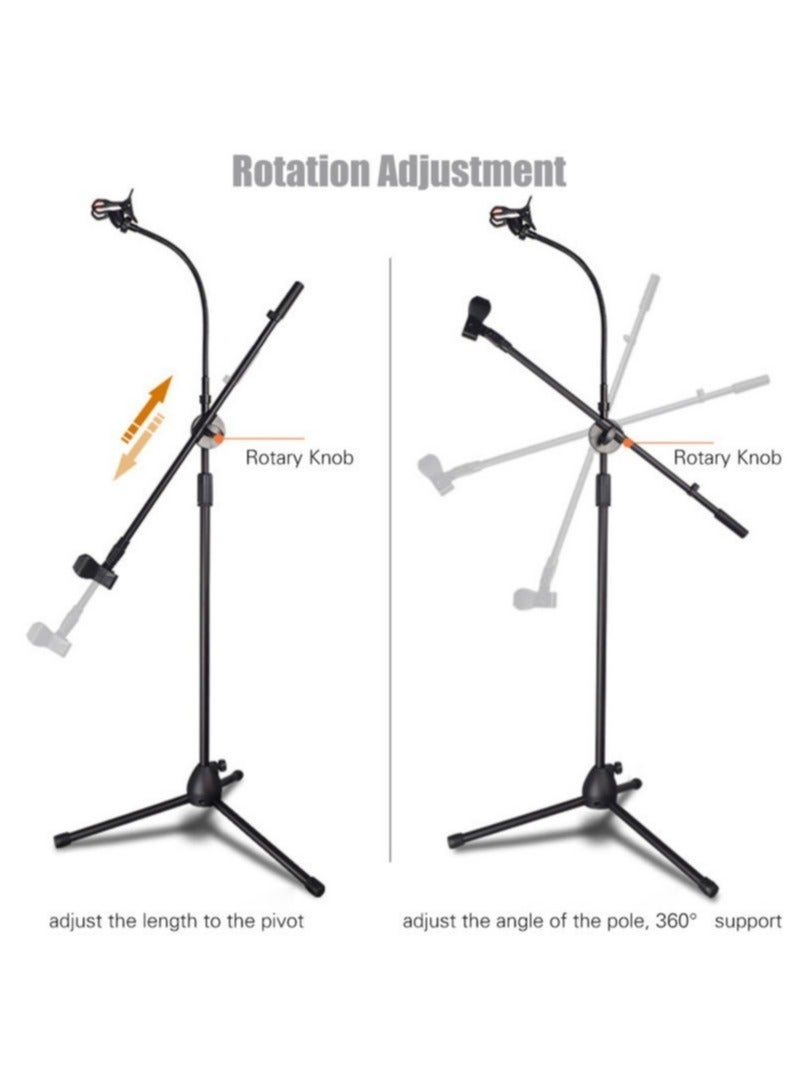 ELTRAZONE Height angle adjustable floor-standing mic tripod stand with mic-clip and Phone holder - Image 4