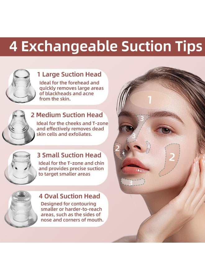 5 سرعة ​​ Blackhead Remover الفراغ ، نوع C القابل لإعادة الشحن Blackhead Extractor مع 4 رؤوس قابلة للإزالة ، Black Head Extractor Tool للنساء والرجال ، إزالة الرؤوس البيضاء للوجه والأنف - Image 5