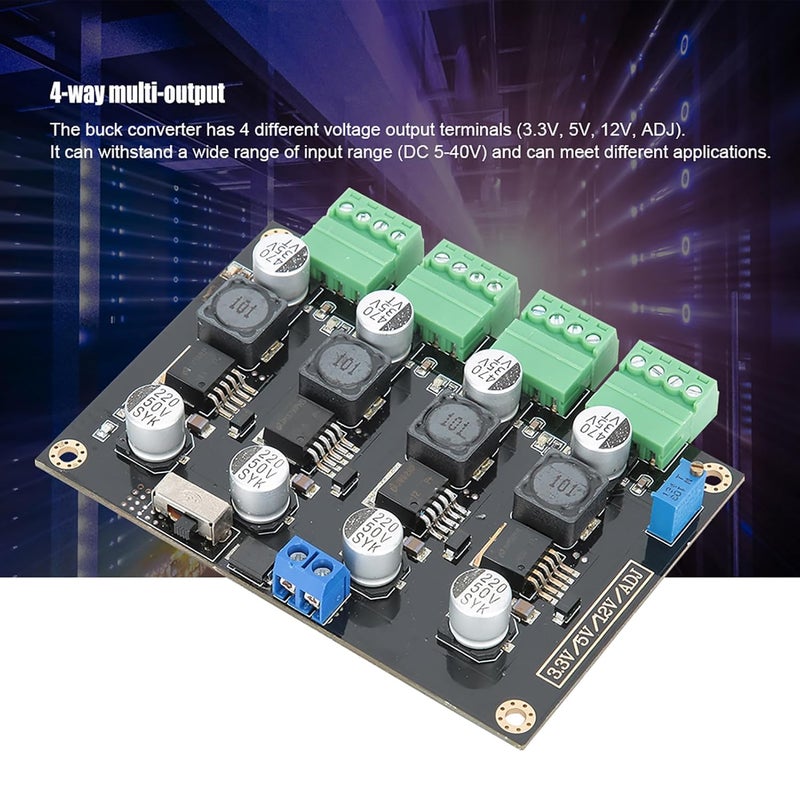 klarako Multi Channel Switching Power Supply Module, Multi Channel Switching Power Supply Module with 3.3V 5V 12V ADJ Adjustable Voltage Output Buck Converter - Image 3