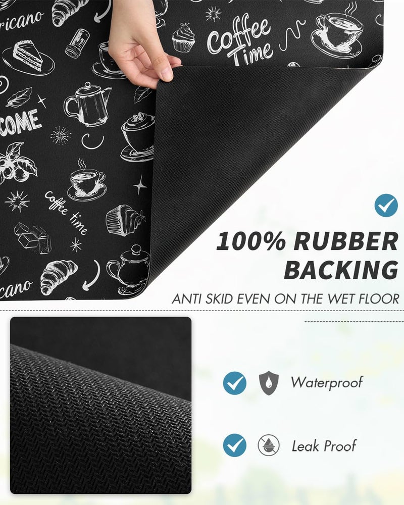 AMOAMI Coffee Mat Hide Stain Rubber Backed Absorbent Dish Drying Mat for Kitchen Counter - Fits Under Coffee Maker & Espresso Machine (12x19,INK) - Image 5
