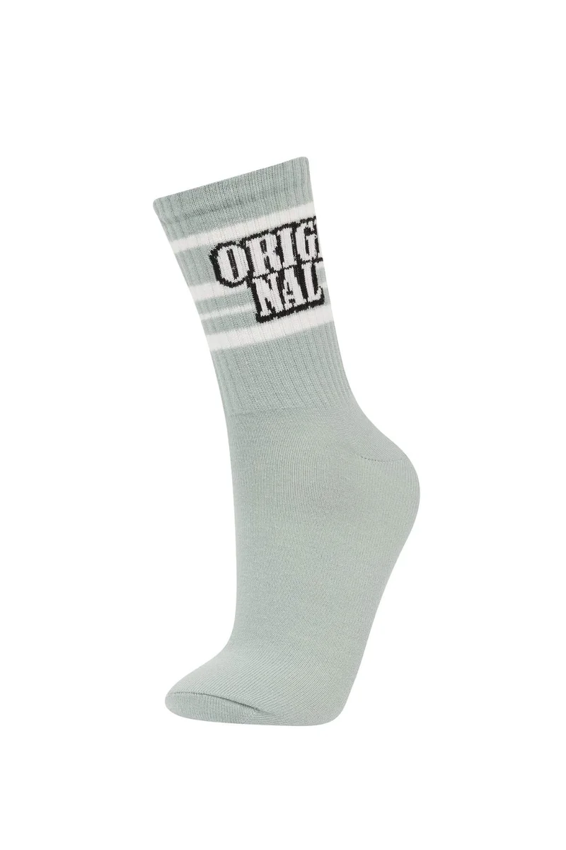 Defacto  Woman Slogan 3 piece Long sock for Women | Best Price UAE