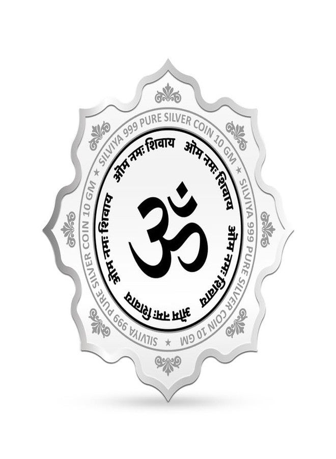 Silviya BIS Hallmarked Lord Shiva 999 Pure Silver Coin (10g) Lotus Shape: Sacred Temple Gift - Hindu God Blessing Coin - Kedarnath Dham Pilgrimage Souvenir - Image 3