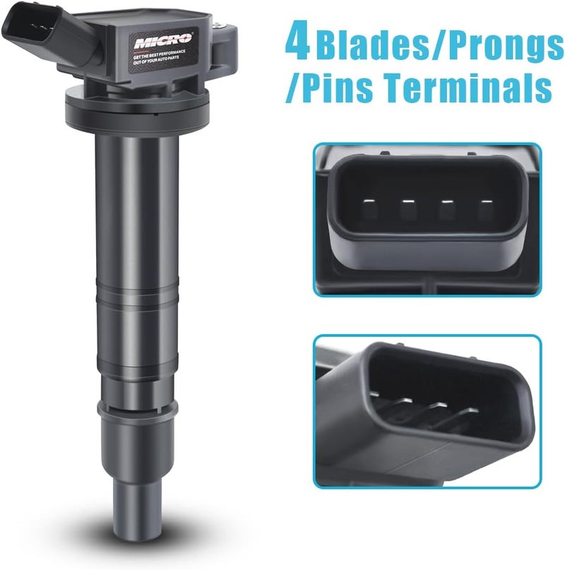 Micro Premium Ignition Coils Pack of 4 for Lexus, Scion, and Toyota Models with Dielectric Grease - Image 4