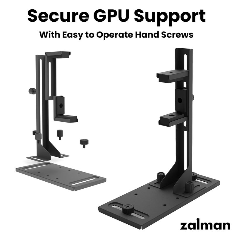 ZALMAN حامل بطاقة الرسوميات Zalman VS2، دعامة بطاقة الرسوميات المثبتة بالبراغي، حامل GPU قابل للتعديل ضد الانحناء، قاعدة دعم بطاقة الفيديو، تناسب غلاف PSU أو تثبيت براغي المروحة، متوافق مع بطاقات الرسوميات من سلسلة 5080 - Image 4