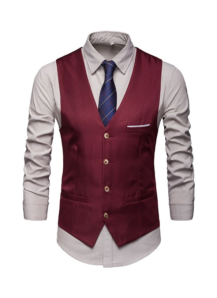 KUYING New Men's British Fashion Slim Fit Suit Vest  - Image 1