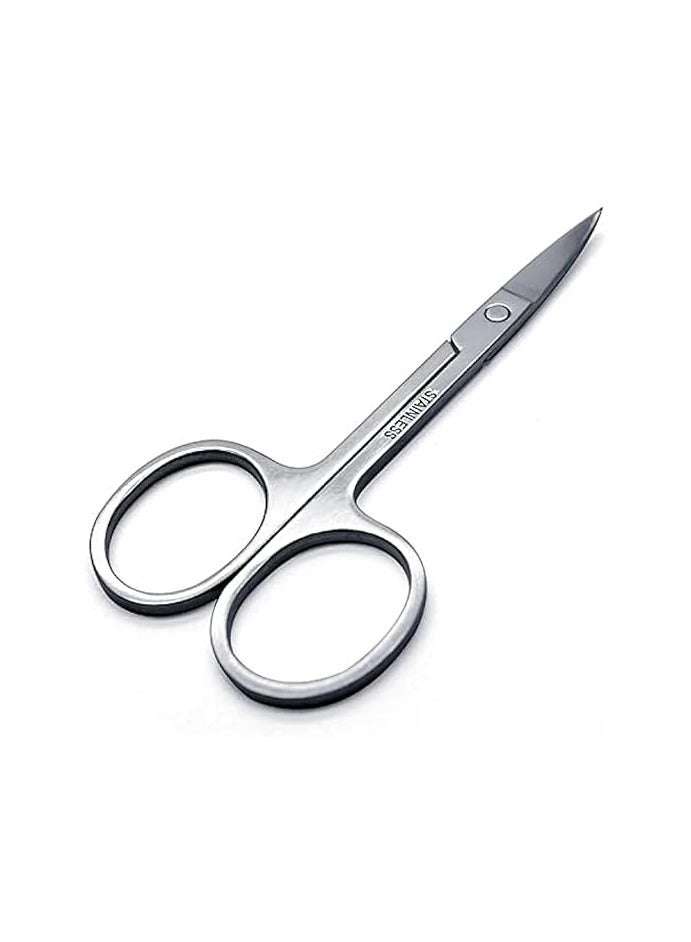 Stainless Steel Scissor with Curved Sharp Edge Blades for Eyebrow Facial Hairs and False Eyelashes