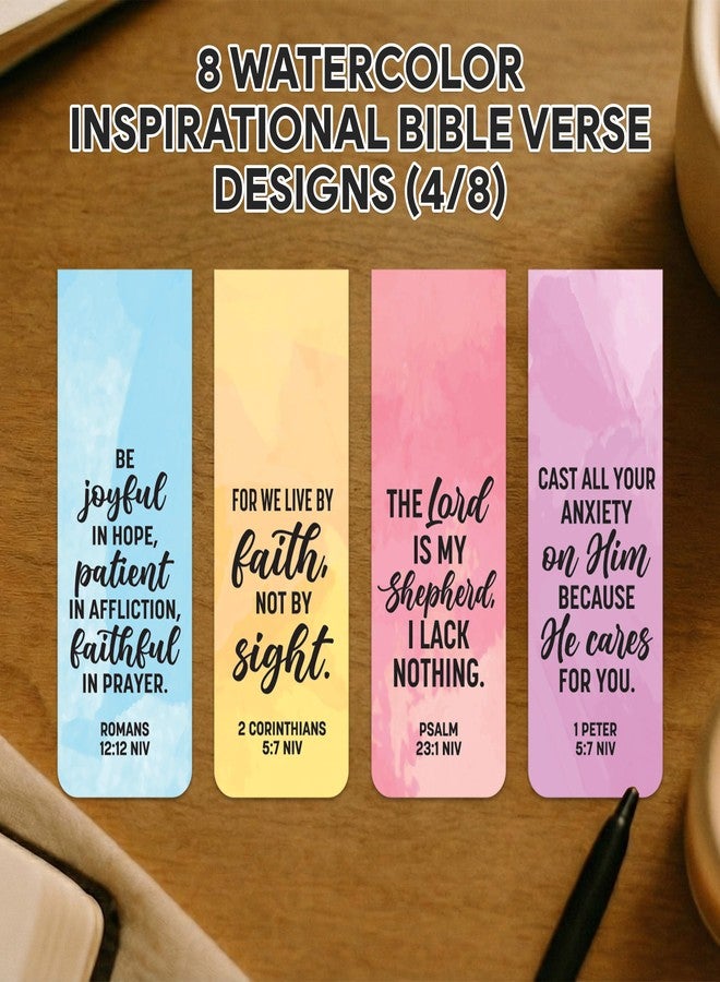 Decorably 8 Pack 0.8x2.3in Bible Verse Christian Magnetic Bookmarks for Women or Men, 8 Watercolor Motivational Designs Prayer Page Clips for Women & Men - Study, Devotional, Journaling, Reading, Gift - Image 4