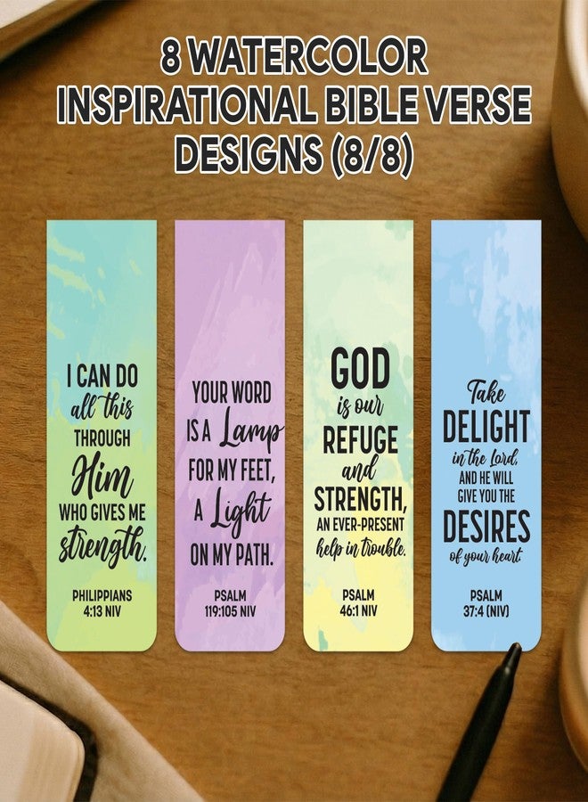 Decorably 8 Pack 0.8x2.3in Bible Verse Christian Magnetic Bookmarks for Women or Men, 8 Watercolor Motivational Designs Prayer Page Clips for Women & Men - Study, Devotional, Journaling, Reading, Gift - Image 5